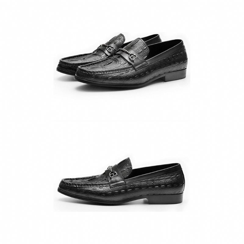 Loafers Herre Luxury Crocbreeze Leather Slip-on - Sort