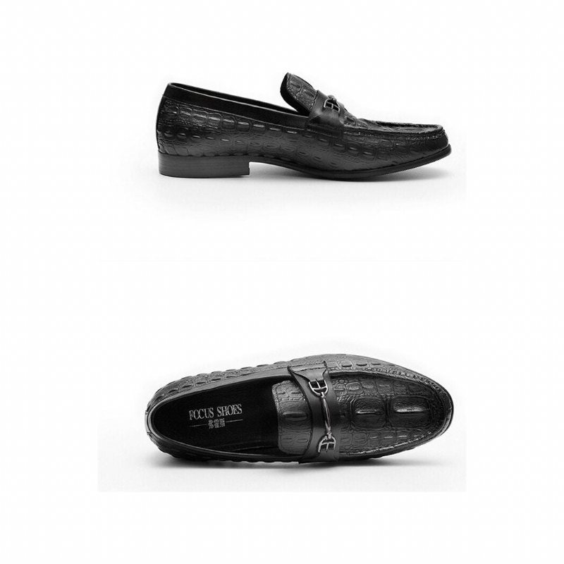 Loafers Herre Luxury Crocbreeze Leather Slip-on - Sort