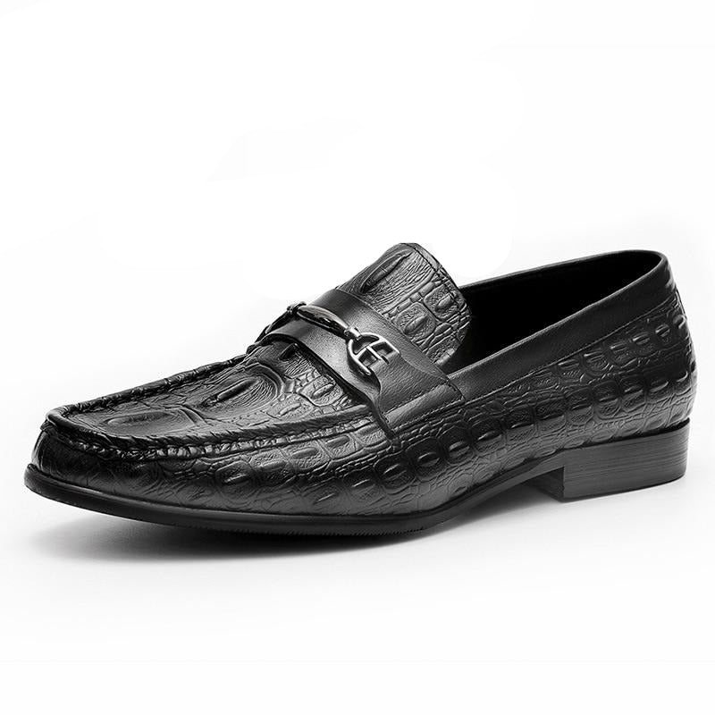 Loafers Herre Luxury Crocbreeze Leather Slip-on - Sort