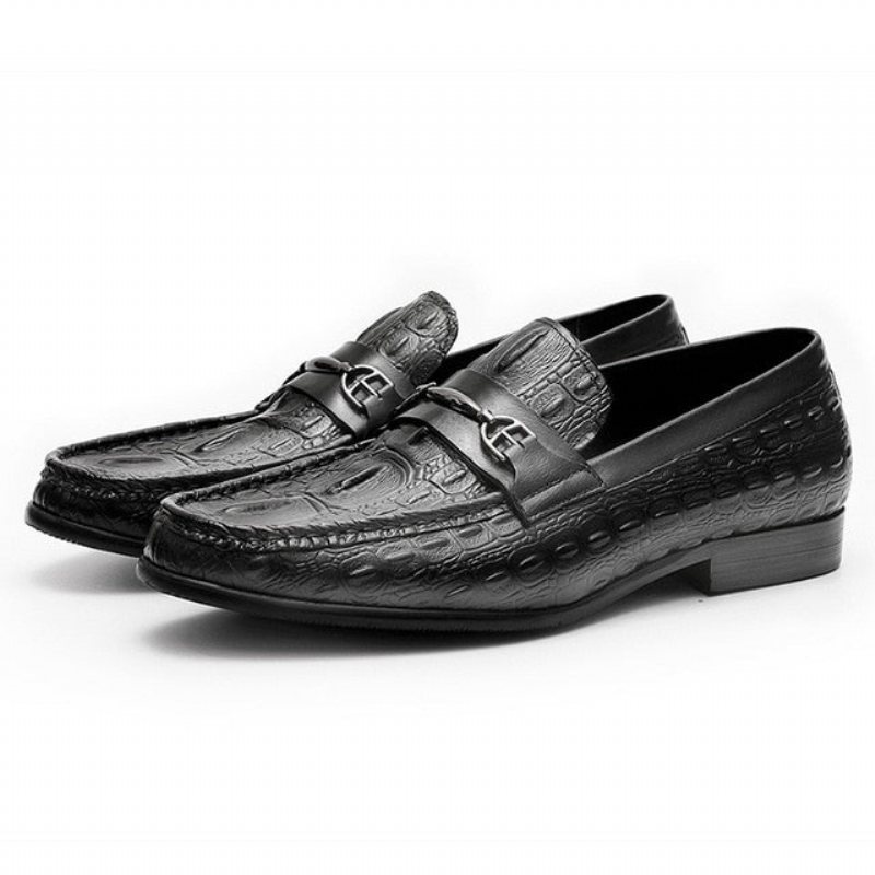 Loafers Herre Luxury Crocbreeze Leather Slip-on - Sort