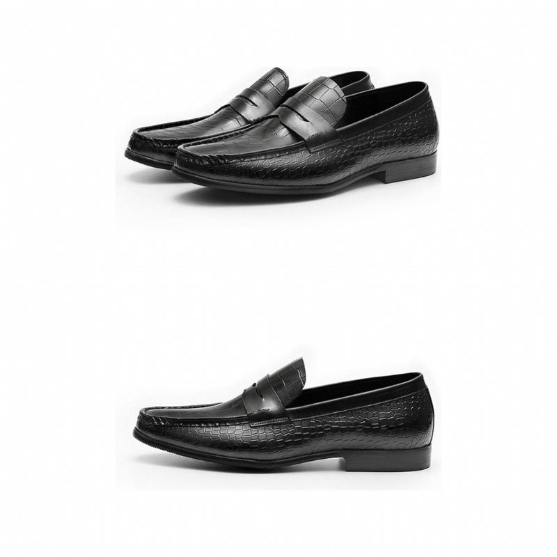 Loafers Herre Luxury Croctex Slip On Brogues - Svart