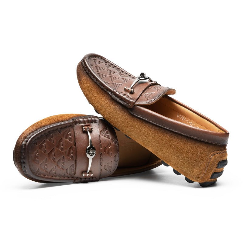 Loafers Herre Luxury Rome Leather Slip-on Bankett - Kaffe