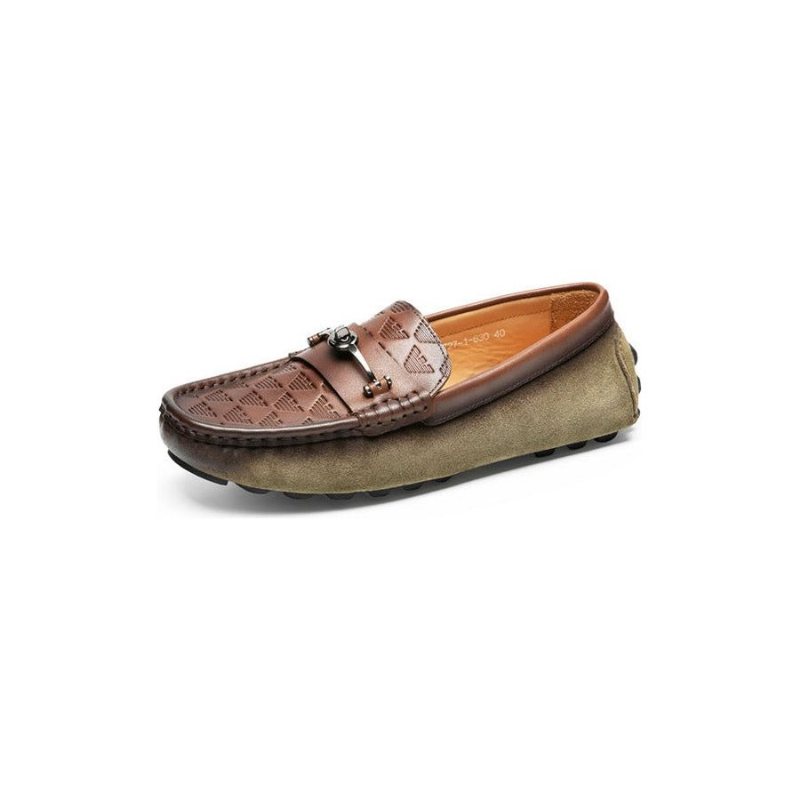 Loafers Herre Luxury Rome Leather Slip-on Bankett - Grønn