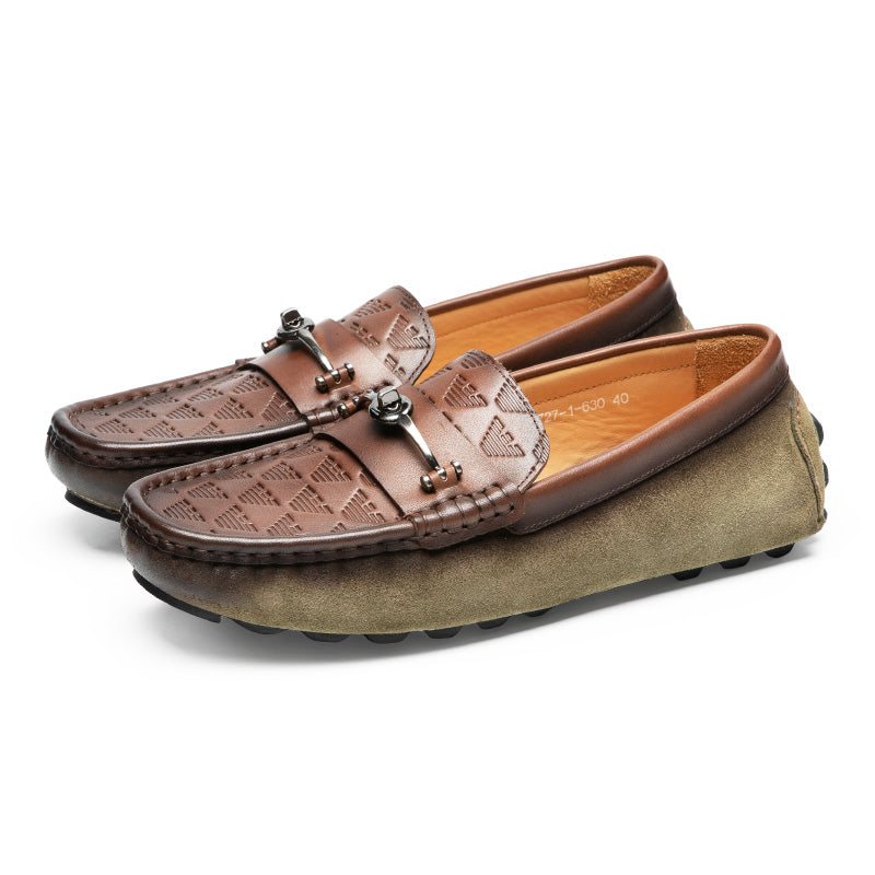 Loafers Herre Luxury Rome Leather Slip-on Bankett - Grønn