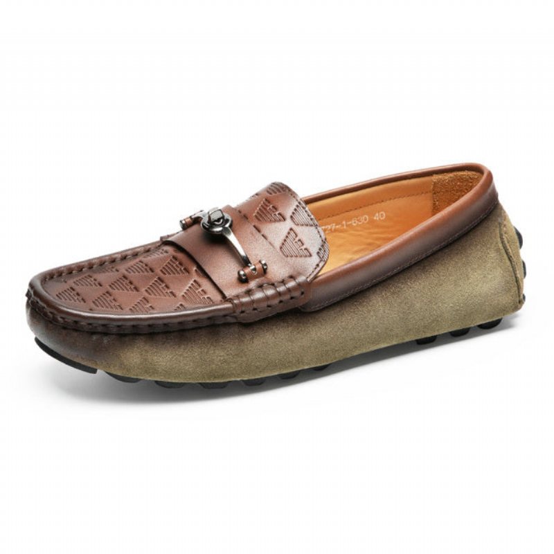 Loafers Herre Luxury Rome Leather Slip-on Bankett - Grønn