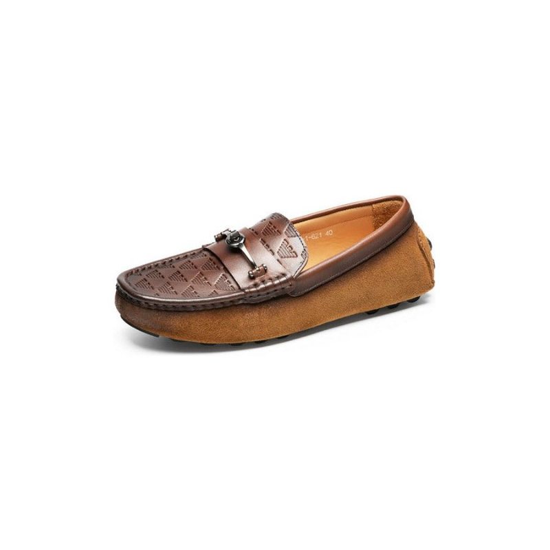 Loafers Herre Luxury Rome Leather Slip-on Bankett - Kaffe