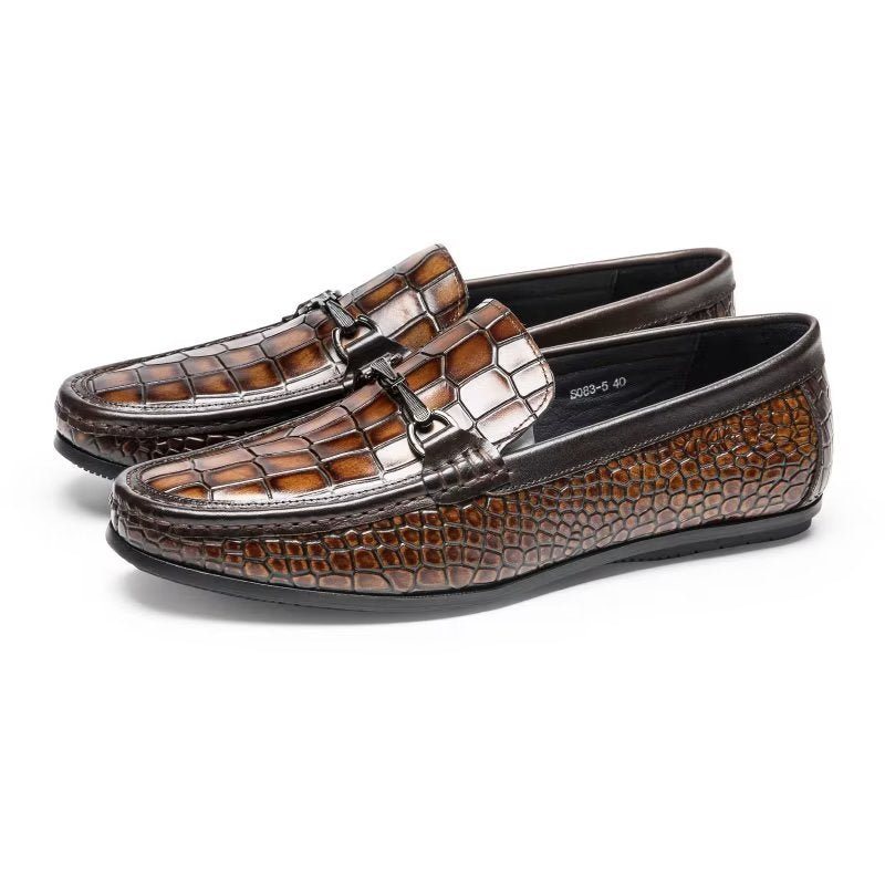 Loafers Herre Modish Metal Toe Slip On - Brun