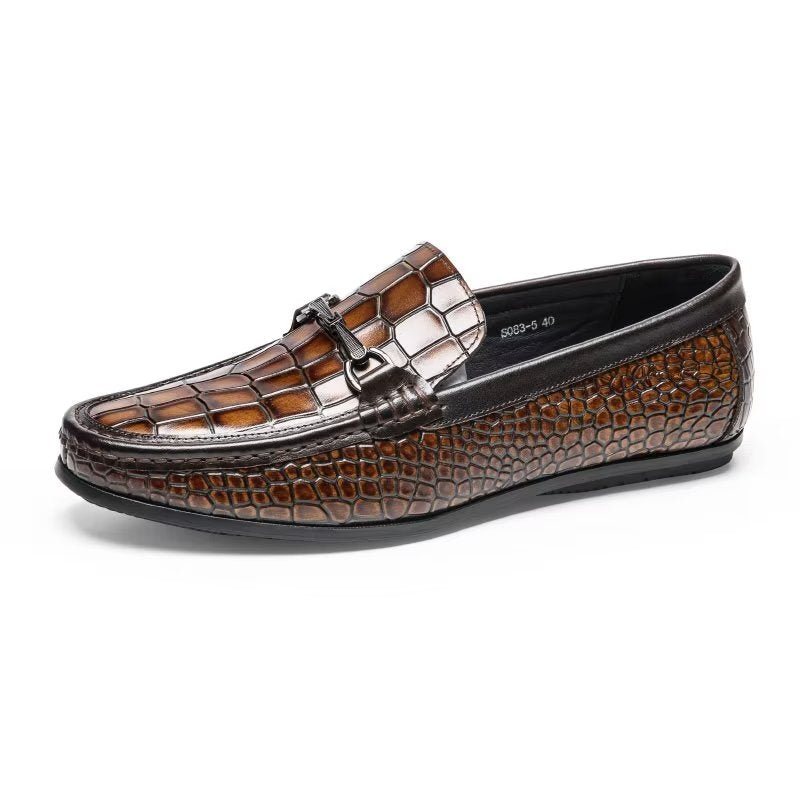 Loafers Herre Modish Metal Toe Slip On - Brun