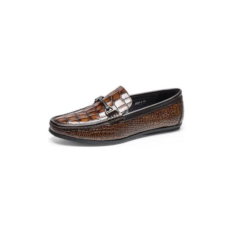 Loafers Herre Modish Metal Toe Slip On - Brun