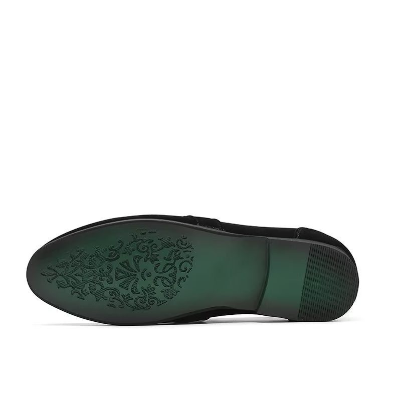 Loafers Herre Modish Pregede Slip-on - Svart