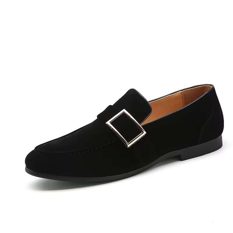 Loafers Herre Modish Pregede Slip-on - Svart