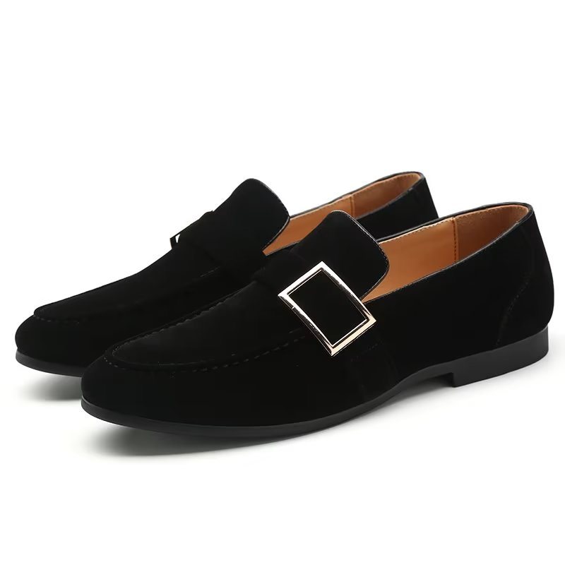 Loafers Herre Modish Pregede Slip-on - Svart