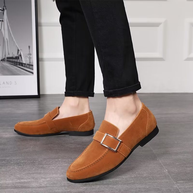 Loafers Herre Modish Pregede Slip-on - Brun