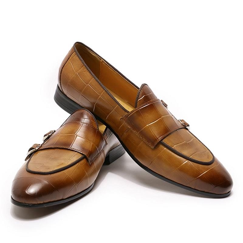 Loafers Herre Monk Strap Slip On - Kaffe