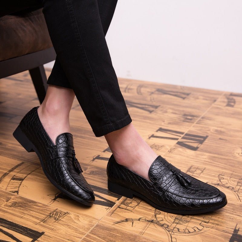 Loafers Herre Overdådige Croctassel Exotic Oxford - Svart