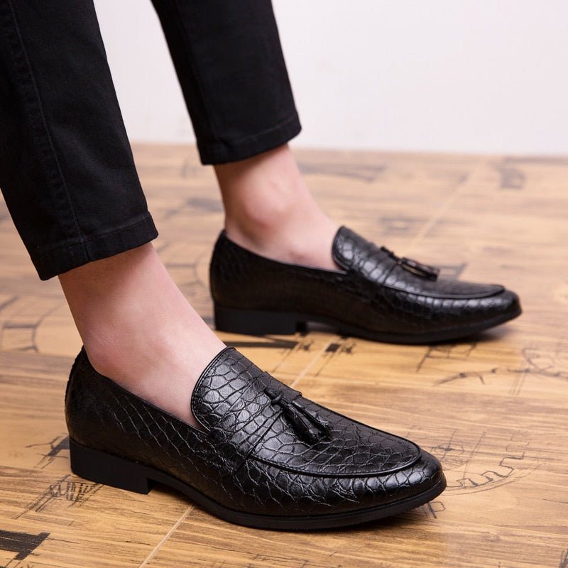 Loafers Herre Overdådige Croctassel Exotic Oxford - Svart