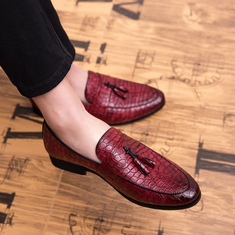 Loafers Herre Overdådige Croctassel Exotic Oxford - Rød