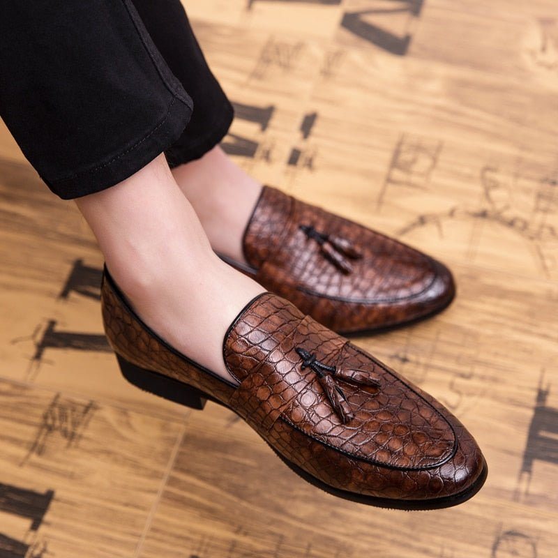 Loafers Herre Overdådige Croctassel Exotic Oxford - Kaffe