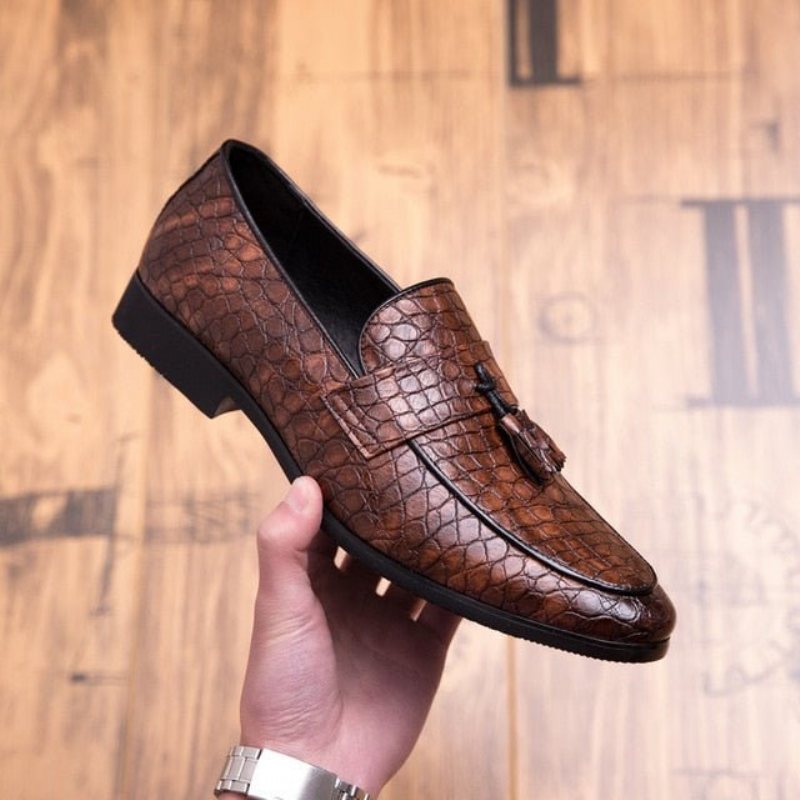 Loafers Herre Overdådige Croctassel Exotic Oxford - Kaffe