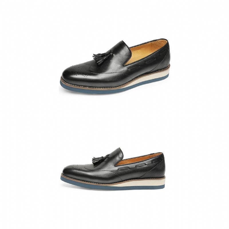 Loafers Herre Pregede Brogue Slip-on - Sort