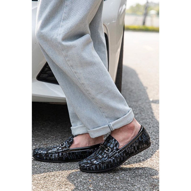 Loafers Herre Pustende Slip-on Klassisk Alligator Tekstur - Blå