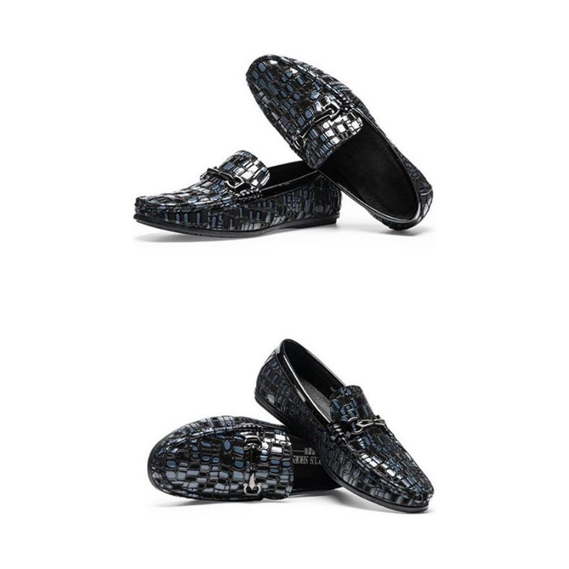 Loafers Herre Pustende Slip-on Klassisk Alligator Tekstur - Blå