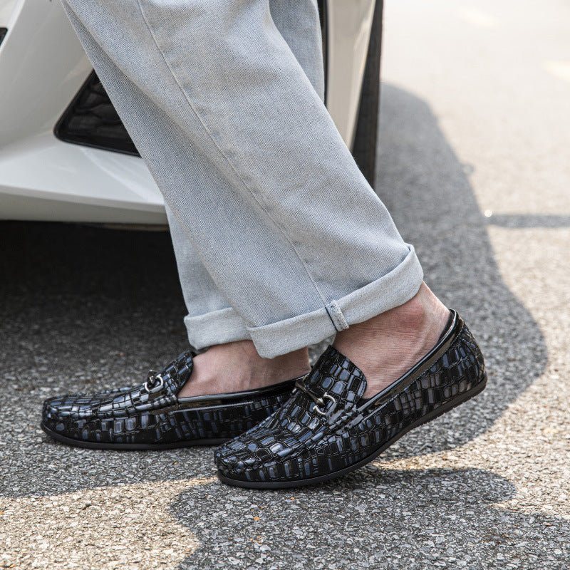 Loafers Herre Pustende Slip-on Klassisk Alligator Tekstur - Blå