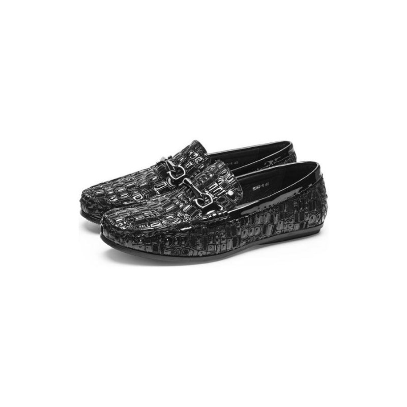 Loafers Herre Pustende Slip-on Klassisk Alligator Tekstur - Sort