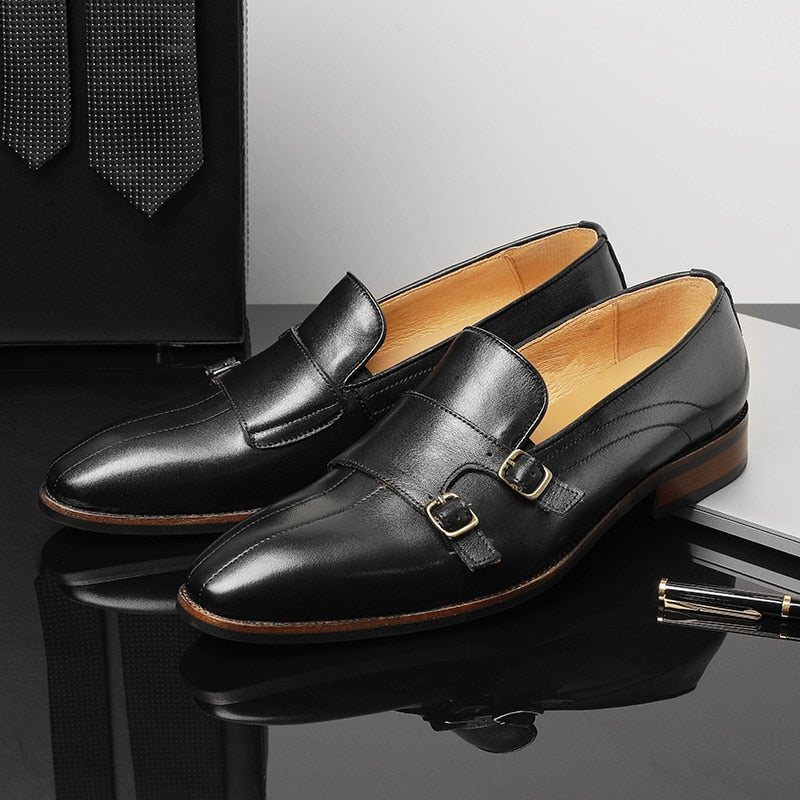 Loafers Herre Raffinert Eksotisk Skinn Monk Strap Party - Svart