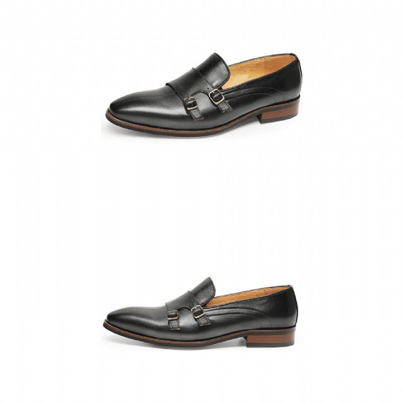 Loafers Herre Raffinert Eksotisk Skinn Monk Strap Party - Svart