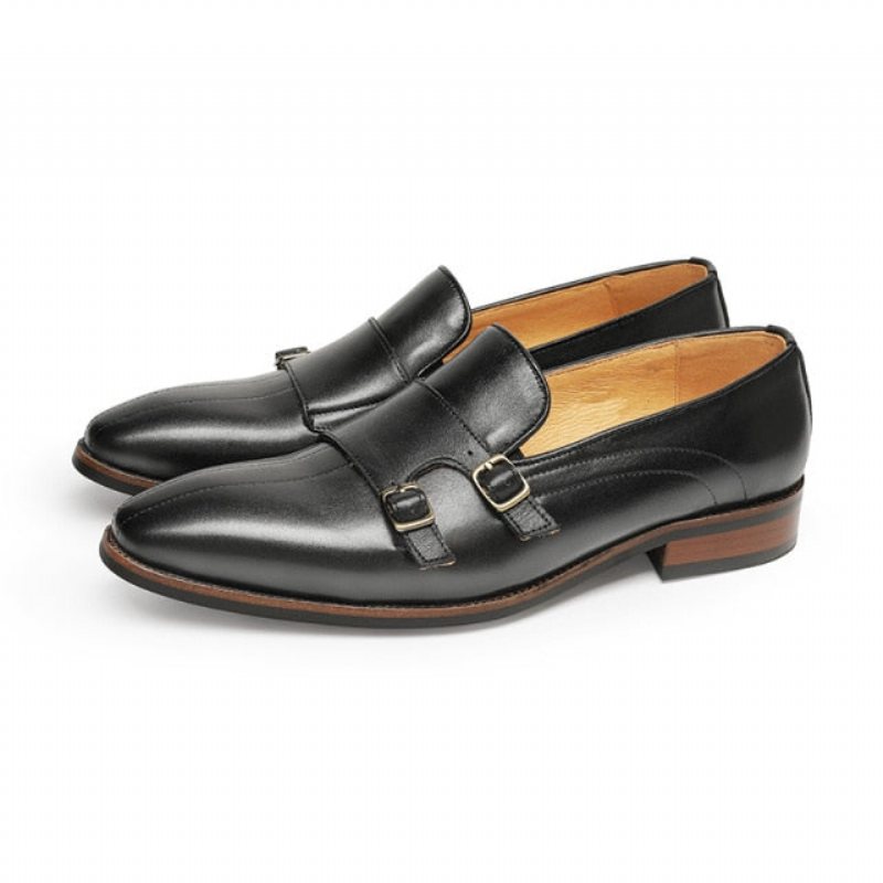 Loafers Herre Raffinert Eksotisk Skinn Monk Strap Party - Svart