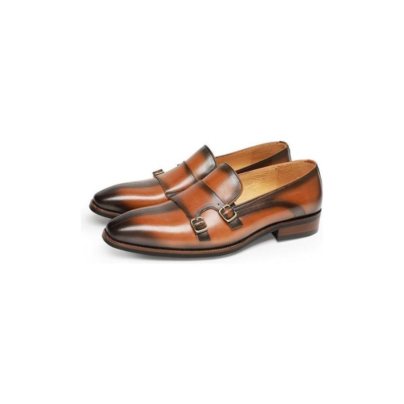 Loafers Herre Raffinert Eksotisk Skinn Monk Strap Party - Brun