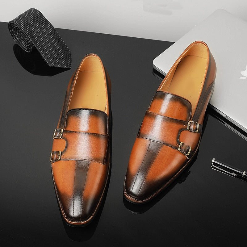 Loafers Herre Raffinert Eksotisk Skinn Monk Strap Party - Brun