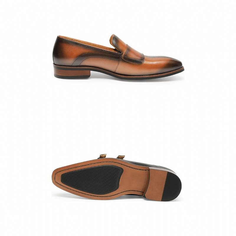 Loafers Herre Raffinert Eksotisk Skinn Monk Strap Party - Brun