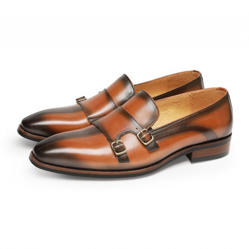 Loafers Herre Raffinert Eksotisk Skinn Monk Strap Party - Brun