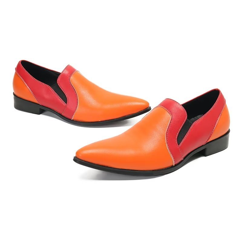 Loafers Herre Raffinert Skinn Elegance Slip-on - Oransje