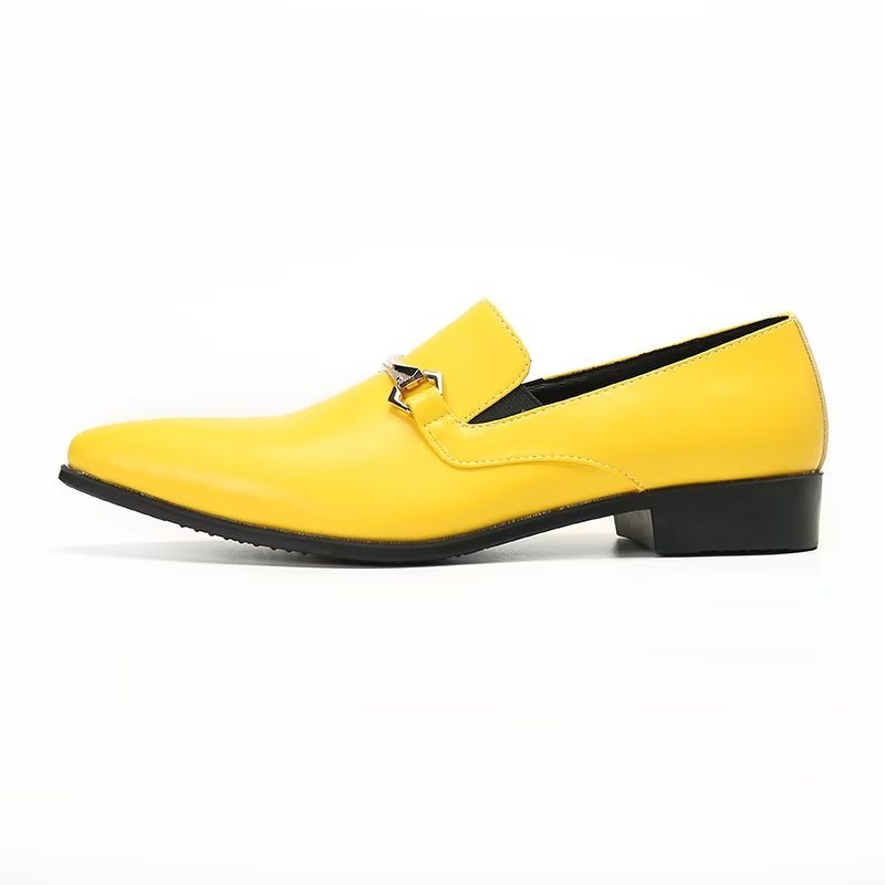 Loafers Herre Slip-on I Ekte Skinn - Gul