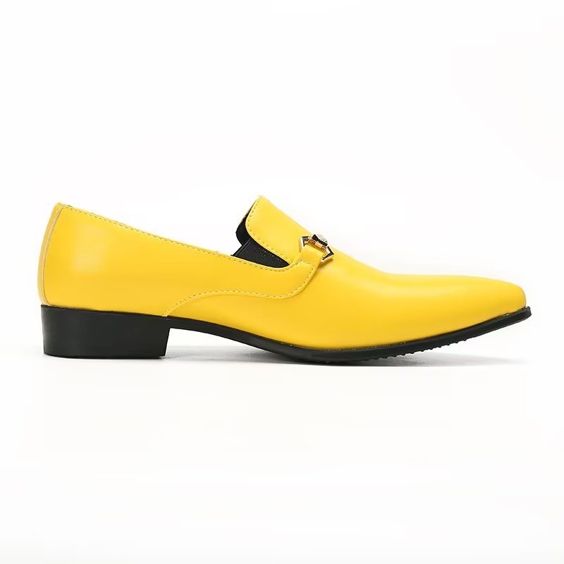 Loafers Herre Slip-on I Ekte Skinn - Gul