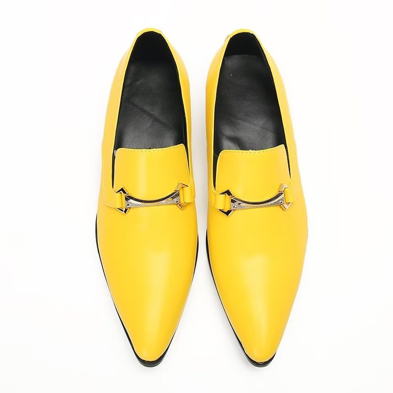 Loafers Herre Slip-on I Ekte Skinn - Gul