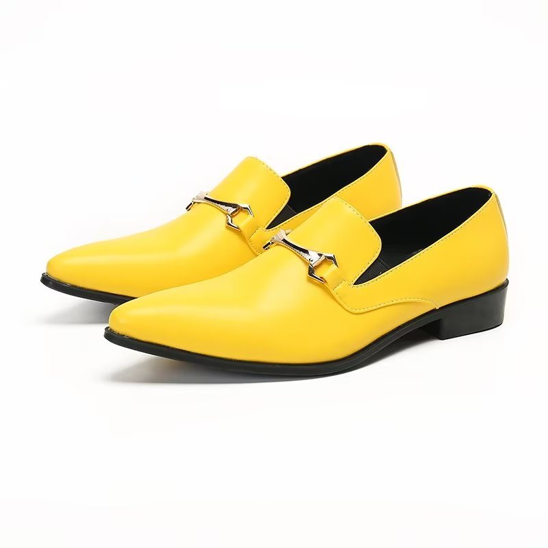 Loafers Herre Slip-on I Ekte Skinn - Gul