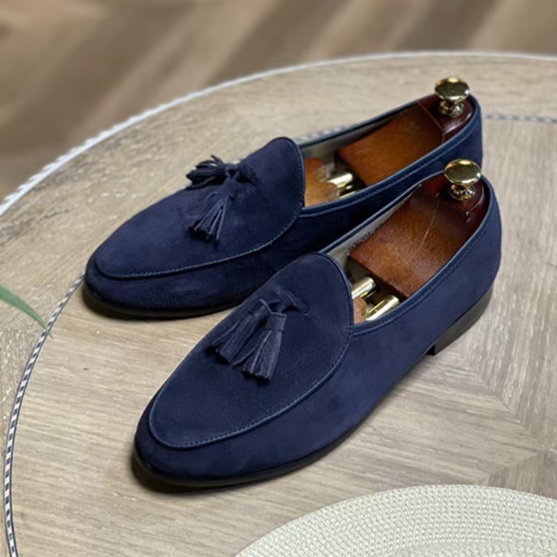 Loafers Herre Slip-on Semsket - Blå