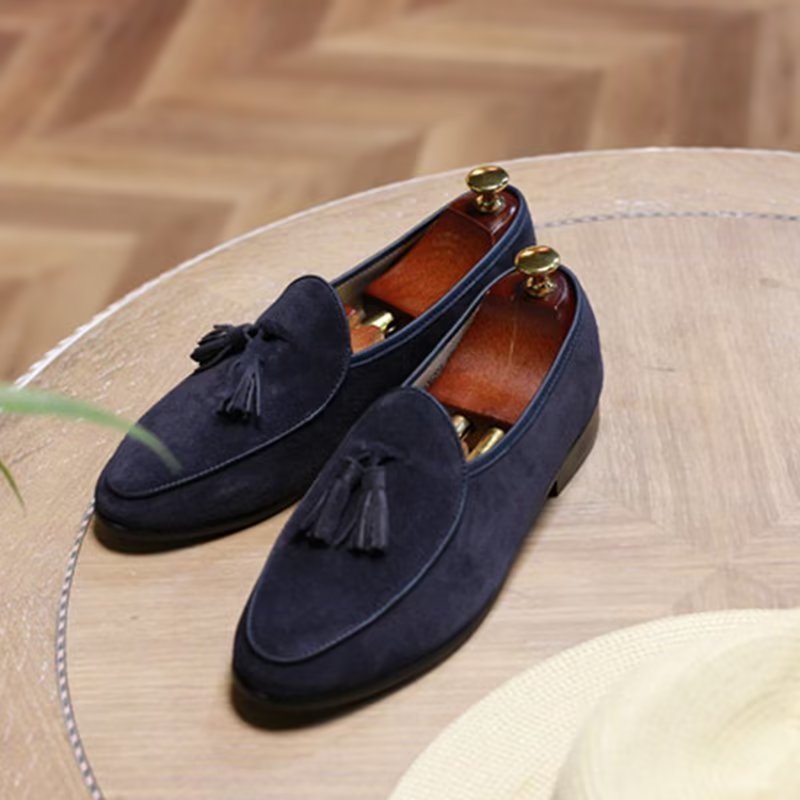 Loafers Herre Slip-on Semsket - Blå