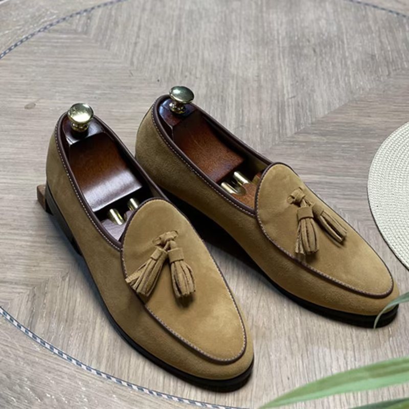 Loafers Herre Slip-on Semsket - Khaki