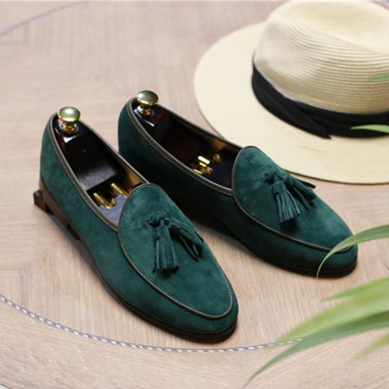 Loafers Herre Slip-on Semsket - Grønn