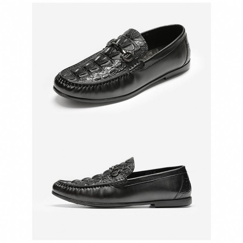 Loafers Herre Stilig Slip-on Skinn - Sort