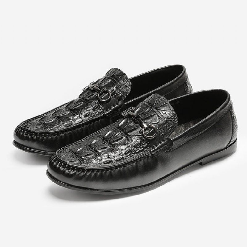 Loafers Herre Stilig Slip-on Skinn - Sort