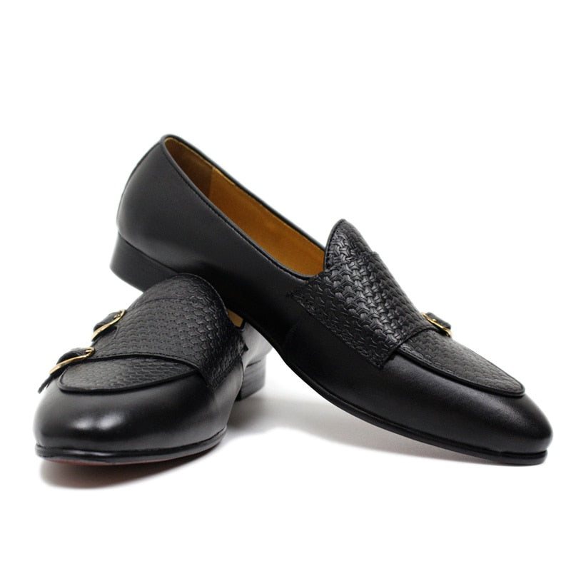 Loafers Herre Suave Leather Monk Strap Wedding - Sort