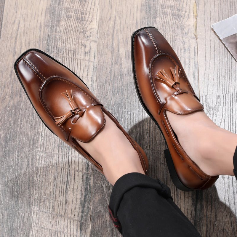 Loafers Herre Sunshine Tassel Designer Brudekjolesko - Kaffe