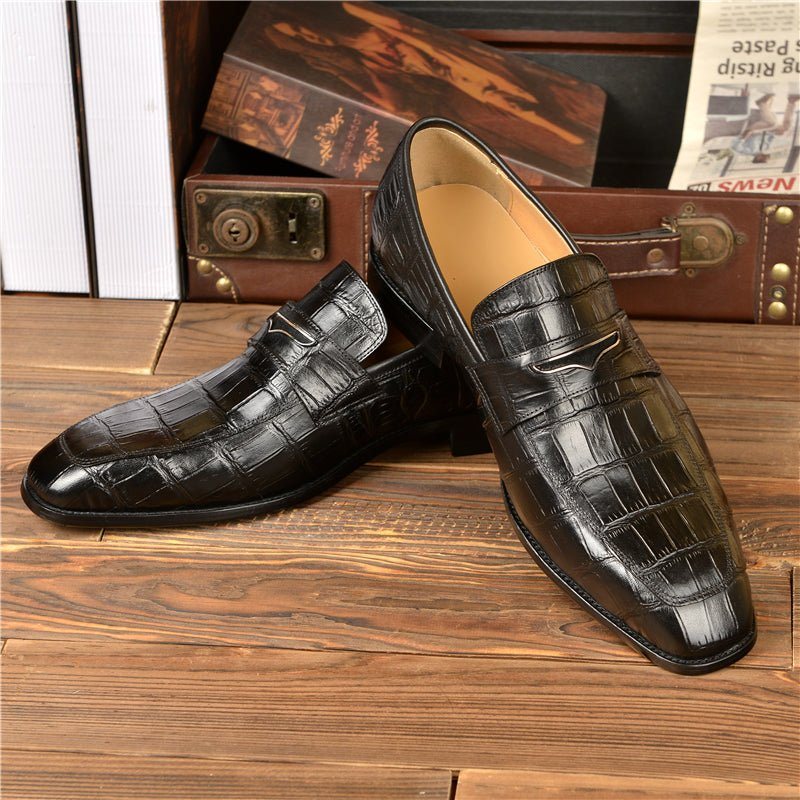 Loafers Herre Utsøkt Crocodile Texture Modish Penny - Svart