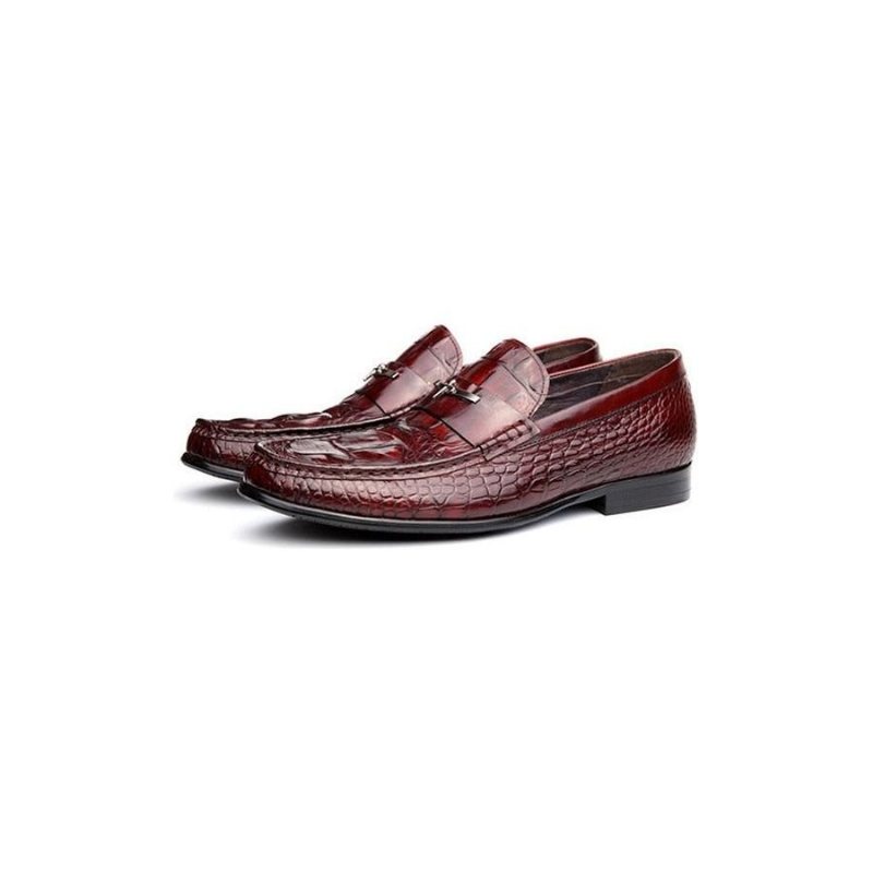 Loafers Herre Vanntette Preget Skinn-slip-on - Rød